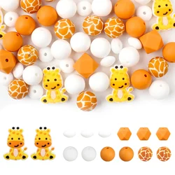 20/30pcs Animals Silicone Beads Set Unicorn Giraffes Focal Beads for Jewelry Making DIY Bracelet Keychain Accessorie Beaded Pen