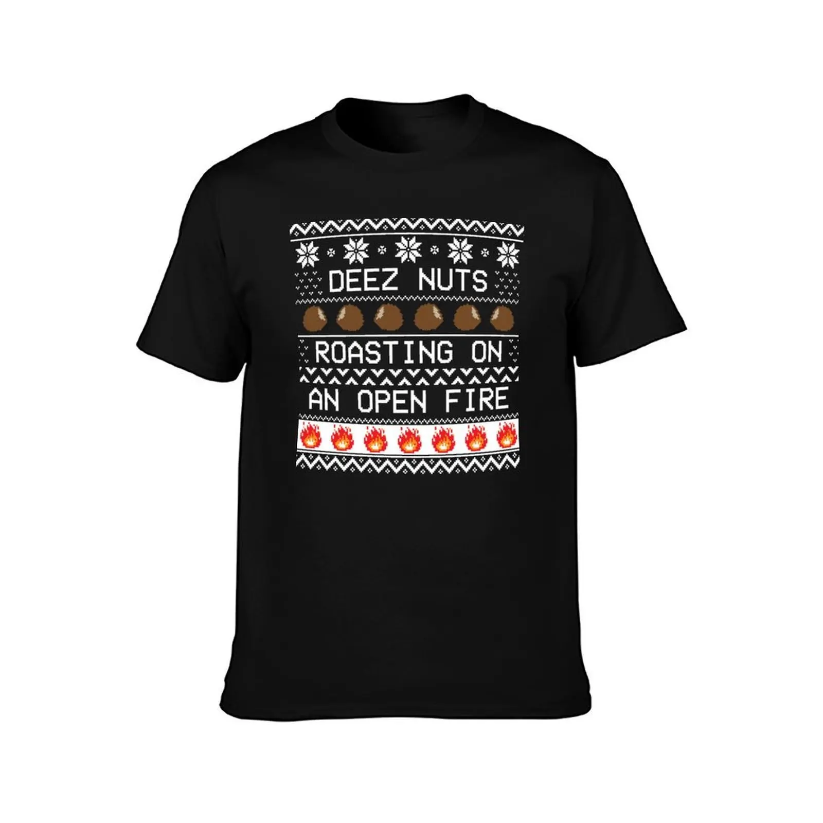 Roasting Deez Nuts Ugly Sweater T-Shirt, Summer Casual Cotton Tee, Oversized Streetwear Tops, Vintage Graphic Print, 100% Cotton