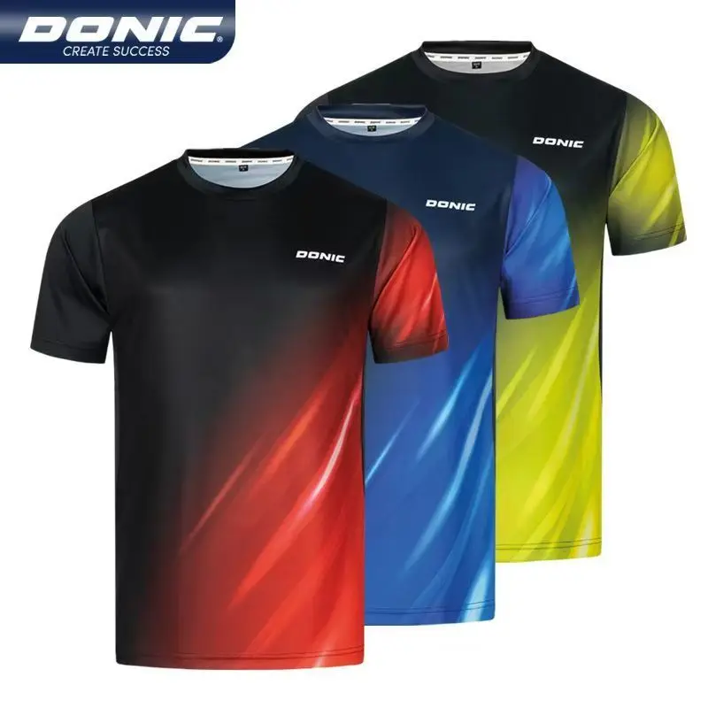 Donic table tennis jersey summer men's and women's short sleeved t-shirt skin friendly breathable quick drying sportswear 83244