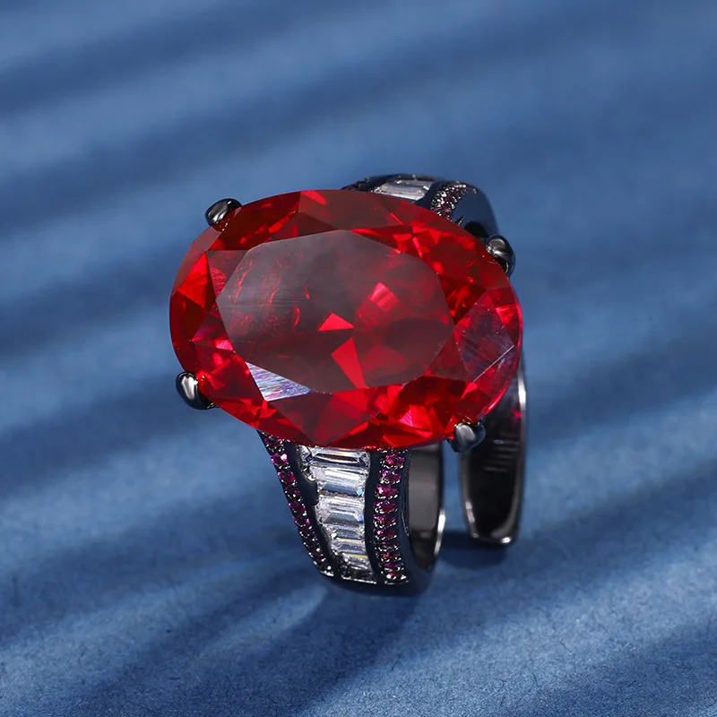 

Новые украшения с медной основой, позолоченные, с цветными драгоценными камнями, элегантное кольцо из черного золота с огранкой в форме птичьего гнезда для женщин 13*18.