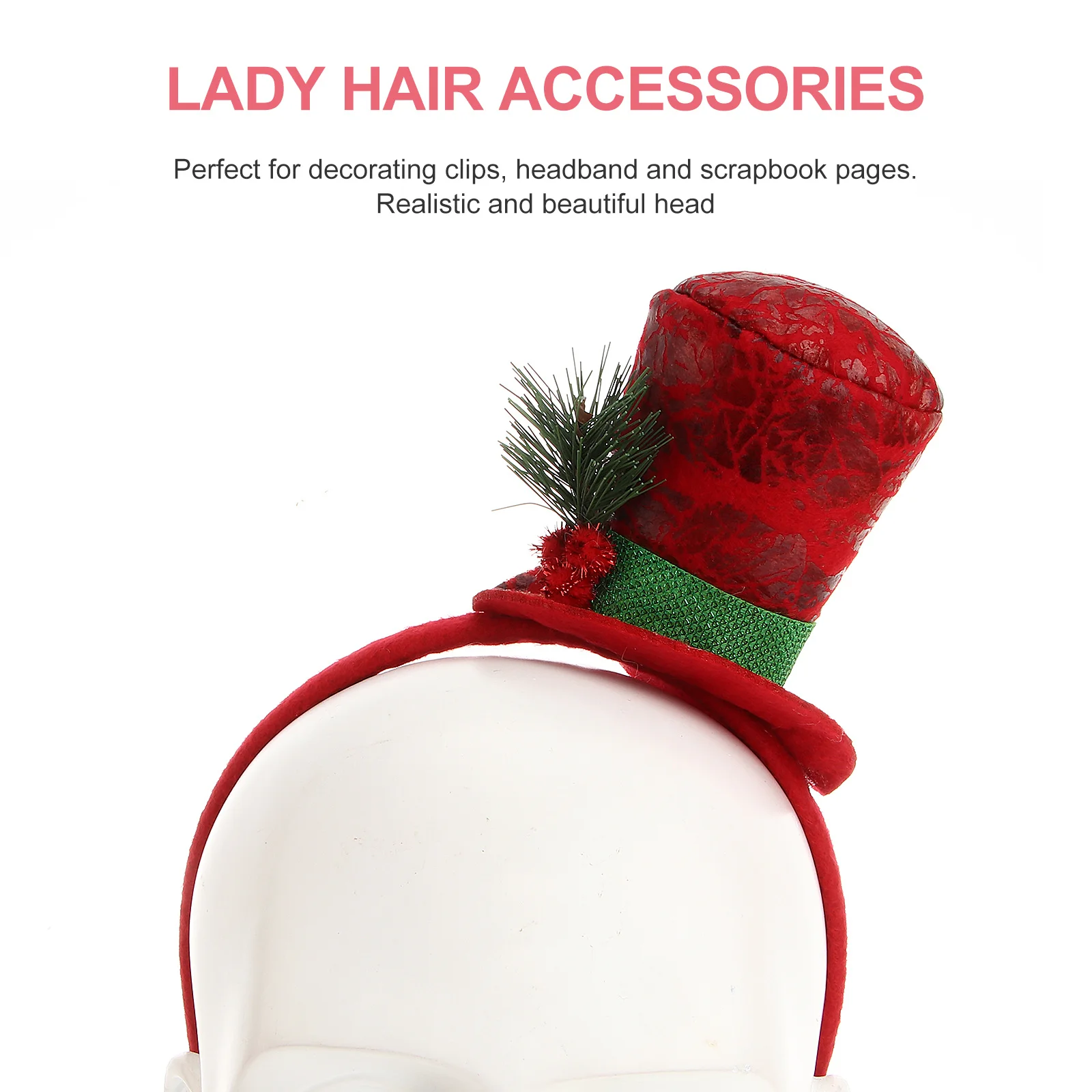 

Christmas Red Hat Headband Red Berry Green Leaves Comfortable Festive Hairband Christmas Holiday Party Accessories