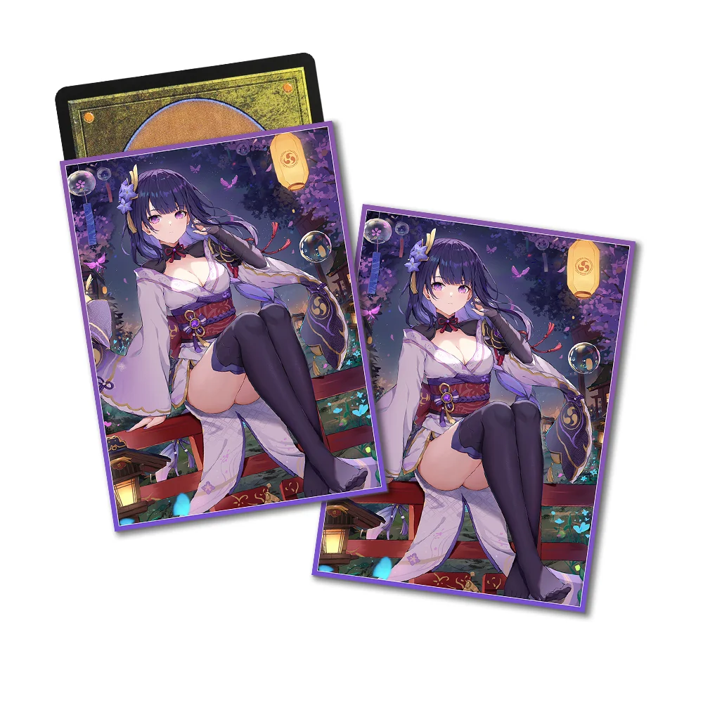 

60PCS 67×92mm Anime Cartoon Card Sleeves Top Loading Board Game Card Sleeves Protector for PTCG/PKM （Raiden Shogun）