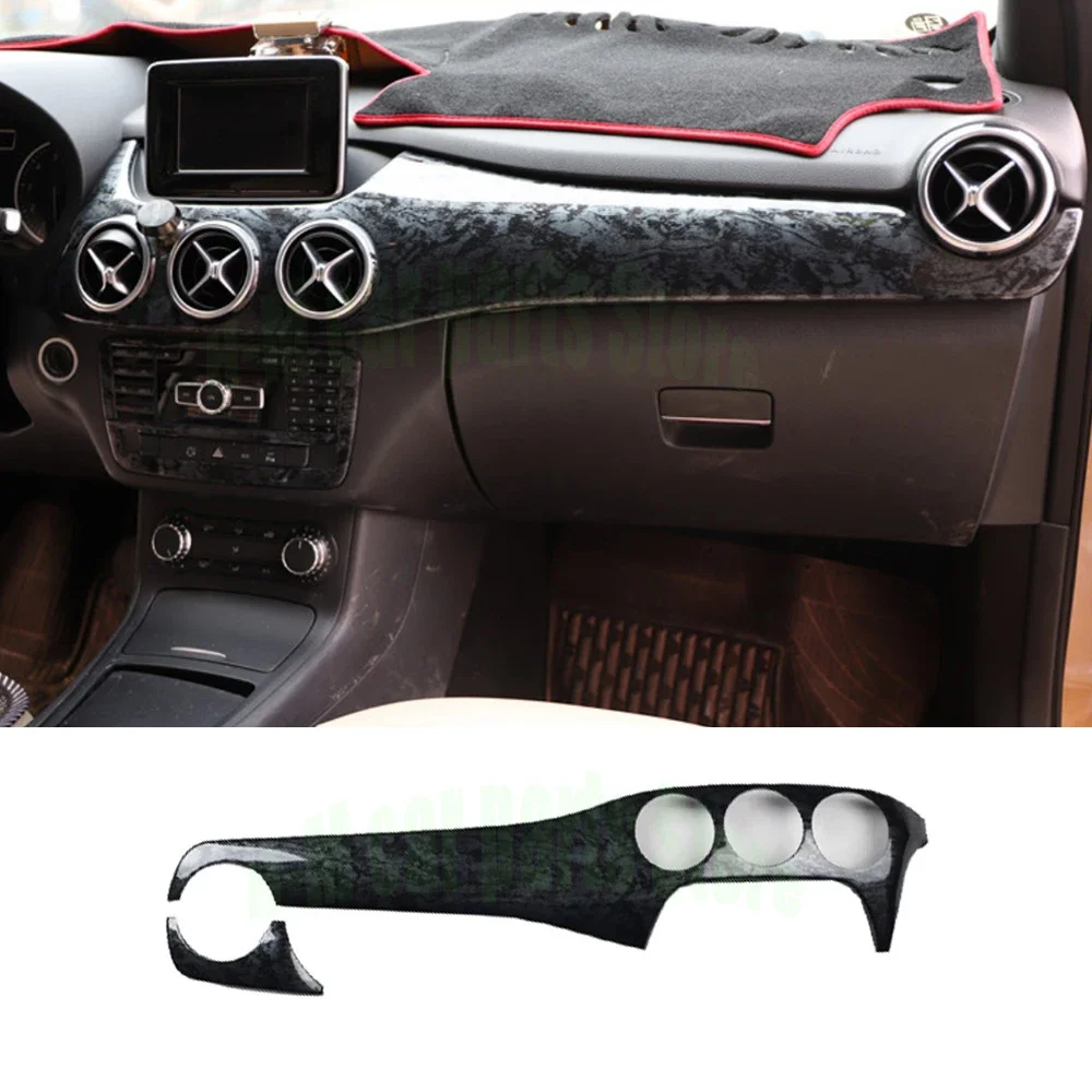 2Pcs/Set Carbon Fiber Car Center Console Air Condition Panel Decoration For Mercedes Benz B B180 B200 B260 2012-2019 LHD view 3