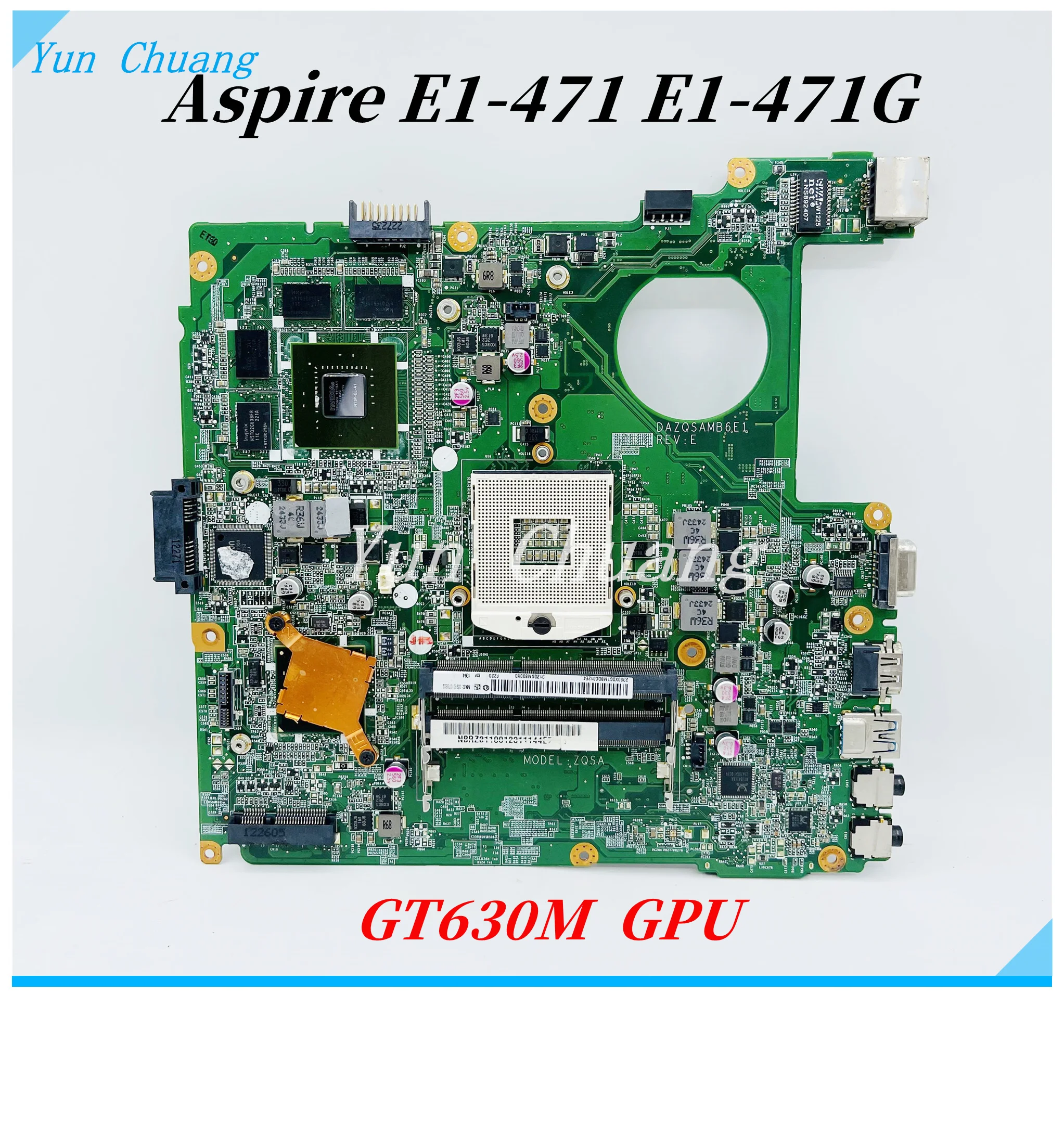 DAZQSAMB6E0 DAZQSAMB6E1 DAZQSAMB6F1 For Acer aspire E1-471 E1-471G Laptop Motherboard With GT630M GPU HM77 PGA989 DDR3 100% work