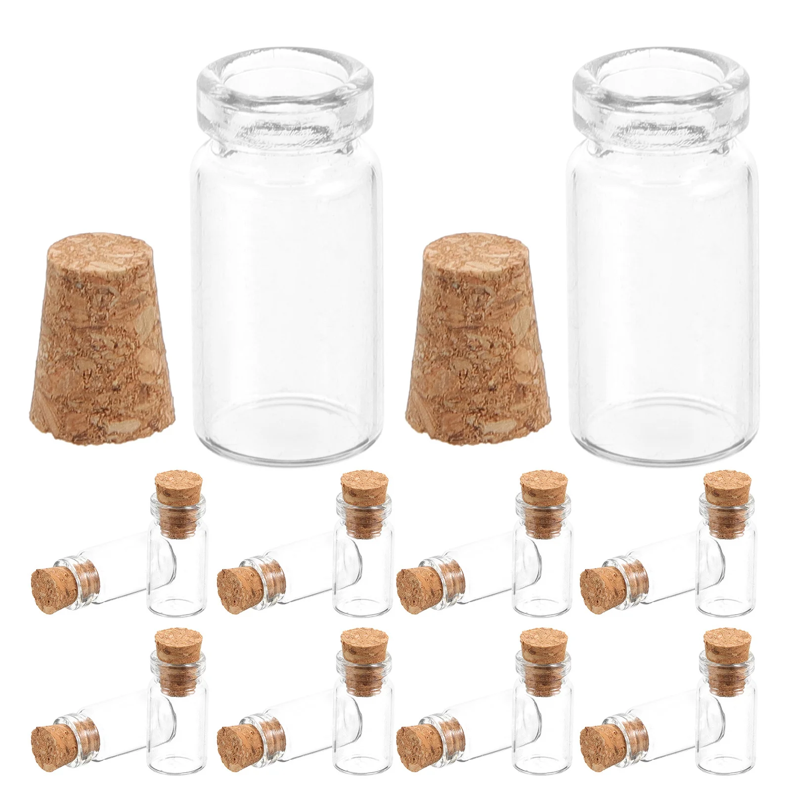 

50Pcs Corked Glass Mini Jars Transparent Wishing Bottles for DIY Landscape Bottles Party Favors Message in A Bottle Craft
