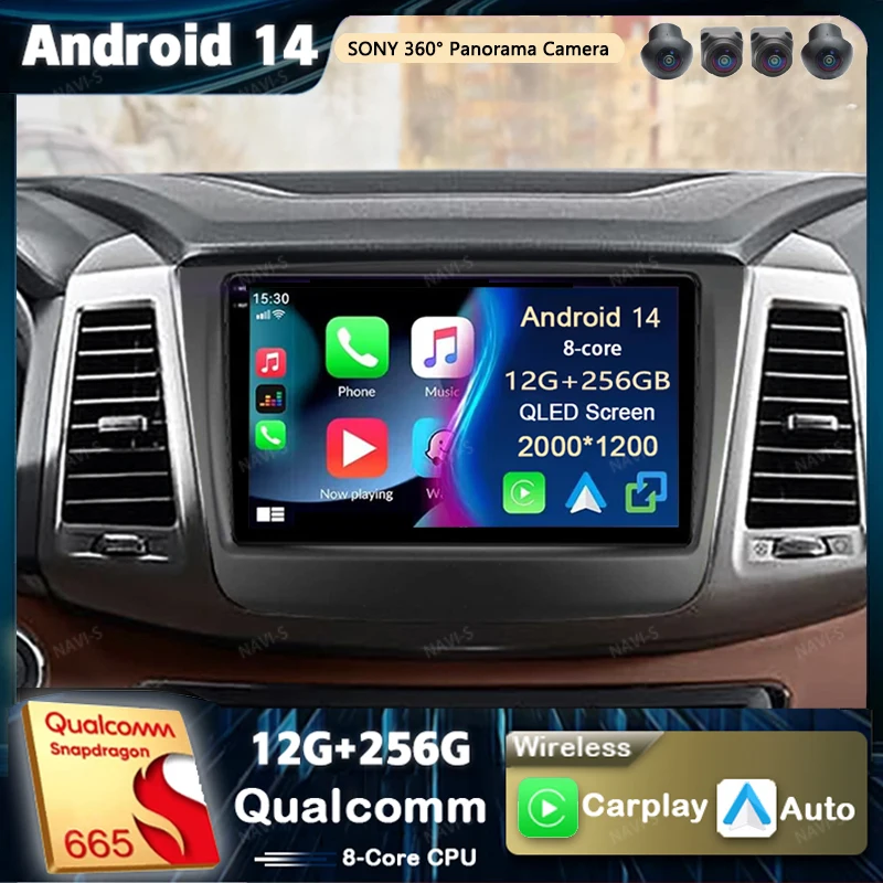 Android 14 For SsangYong Rexton 2017+Musso 2018+2K QLED Android Car Radio Multimedia Video Player GPS AI Voice CarPlay 4G Stereo