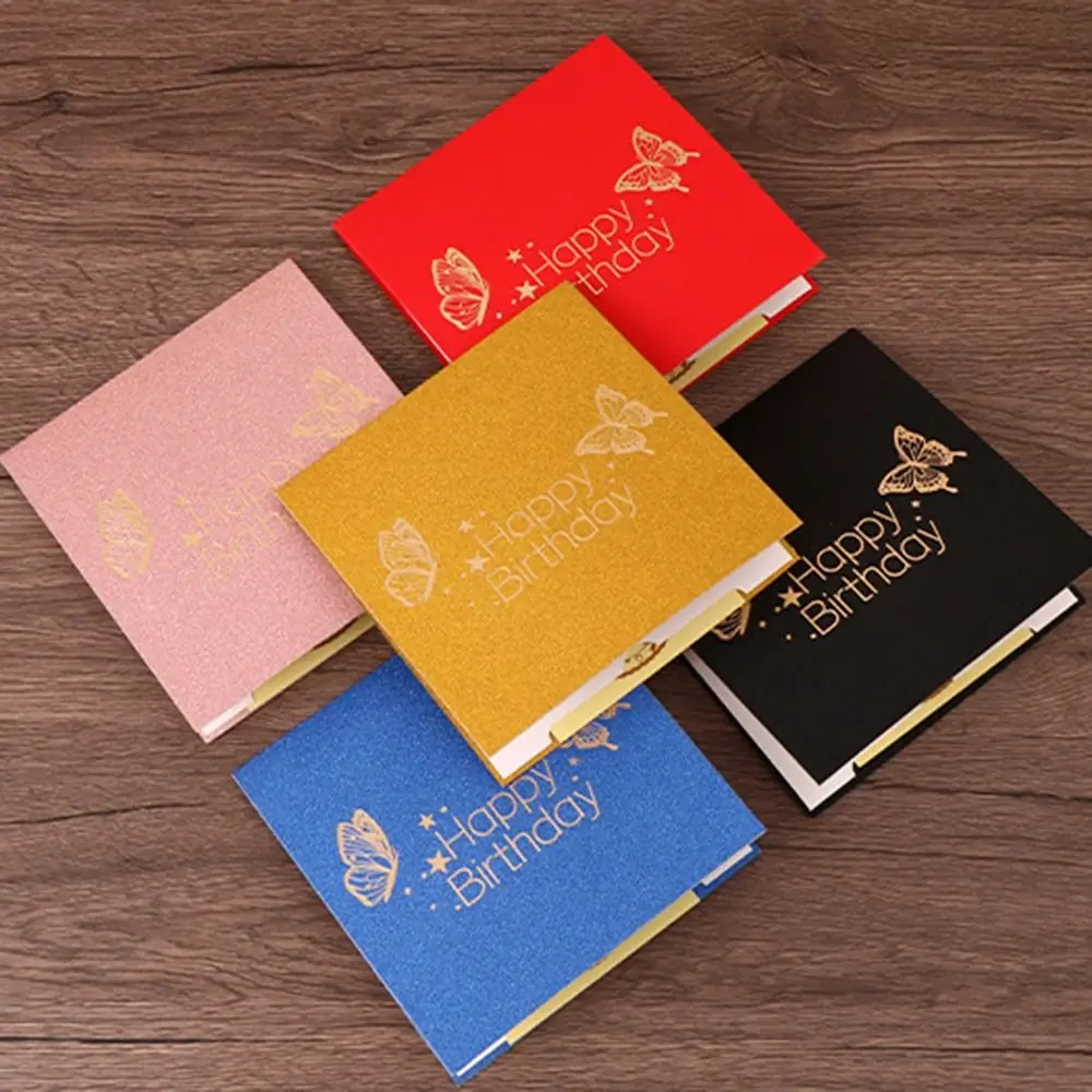 

Gifts 3D Happy Birthday Greeting Card DIY Warm Birthday Cake Message Card Blessing Colorful Fold Post Cards Lovers