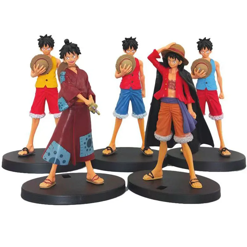 

5Pcs/Set ONE PIECE Anime Figure Standing Luffy Cloak Battle Action Figurine Model Doll Collection Toys Desk Ornament Kids Gift
