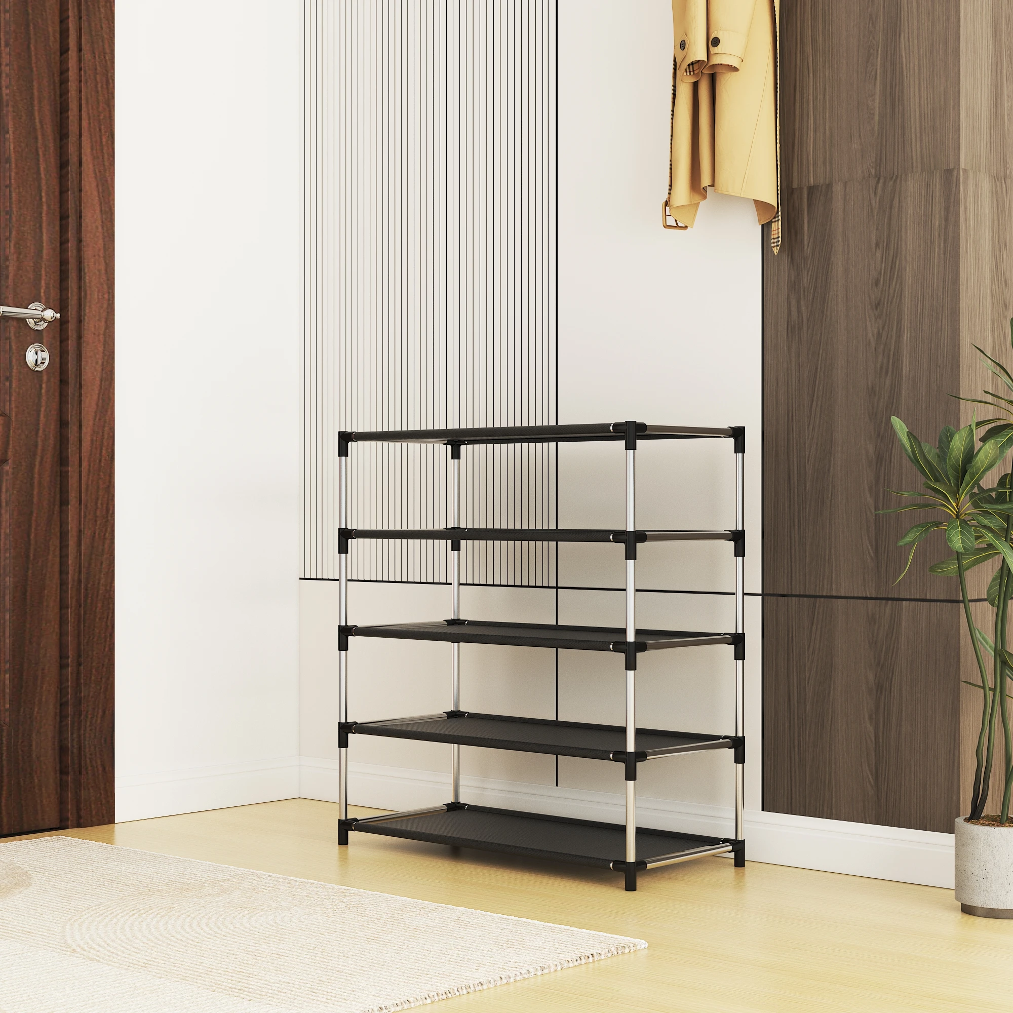 3-7 Layer Simple Shoe Rack, Multi-Layer Dustproof, Household Doorstep Shoe Cabinet, Space-Saving, Small Shoe Rack Assembly