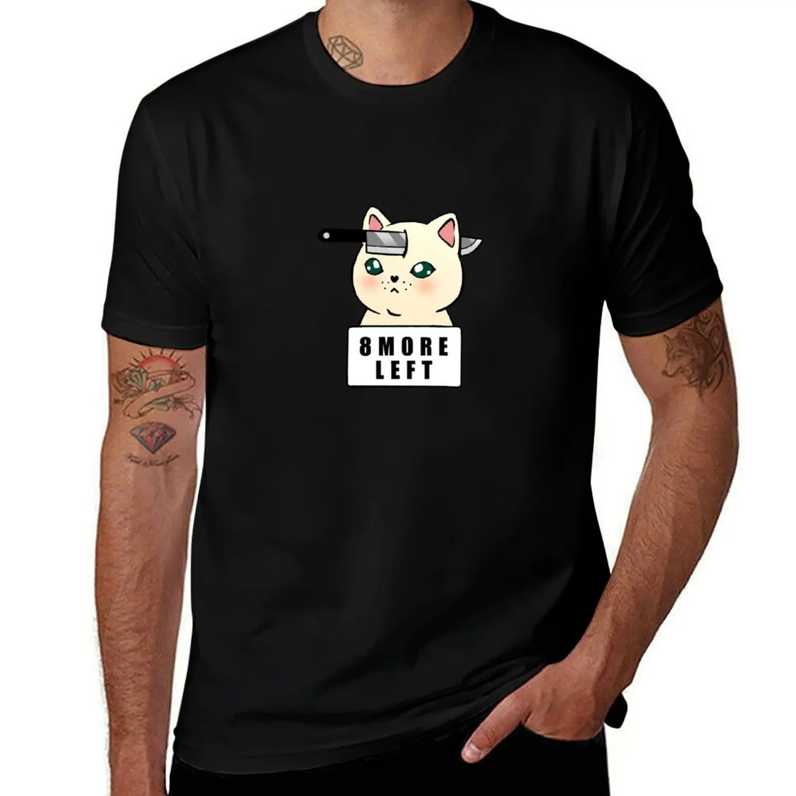 

9 lives T-Shirt tees cotton man t-shirts plus sizes fitted t shirts for men