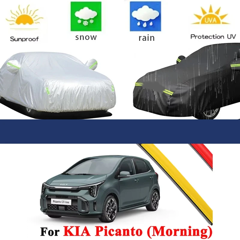 

For KIA Picanto Morning Covers 2002-2026 Full Car Covers Outdoor Sun Anti UV Rain Snow Dust Protection Oxford Cloth Accessories