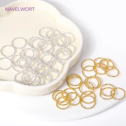 18K Gold Plated Round Twist-Wire Open Jump Rings Brass Metal Split Rings Connector For DIY Jewelry Making Supplies Wholesale