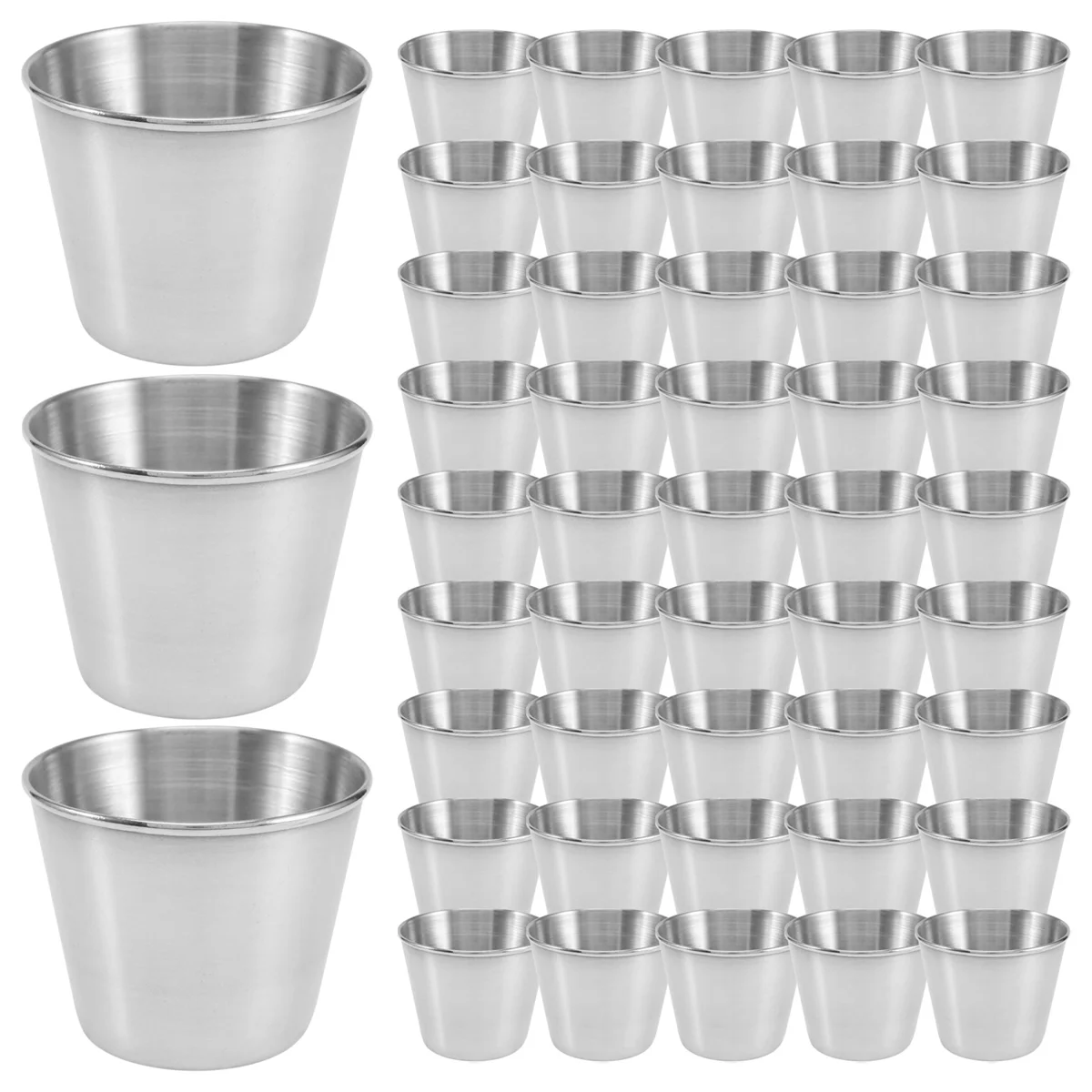 

48 Packs 1.5Oz/45Ml Condiment Sauce Cups Stainless Steel Dipping Sauce Cups Reusable Condiment Dishes