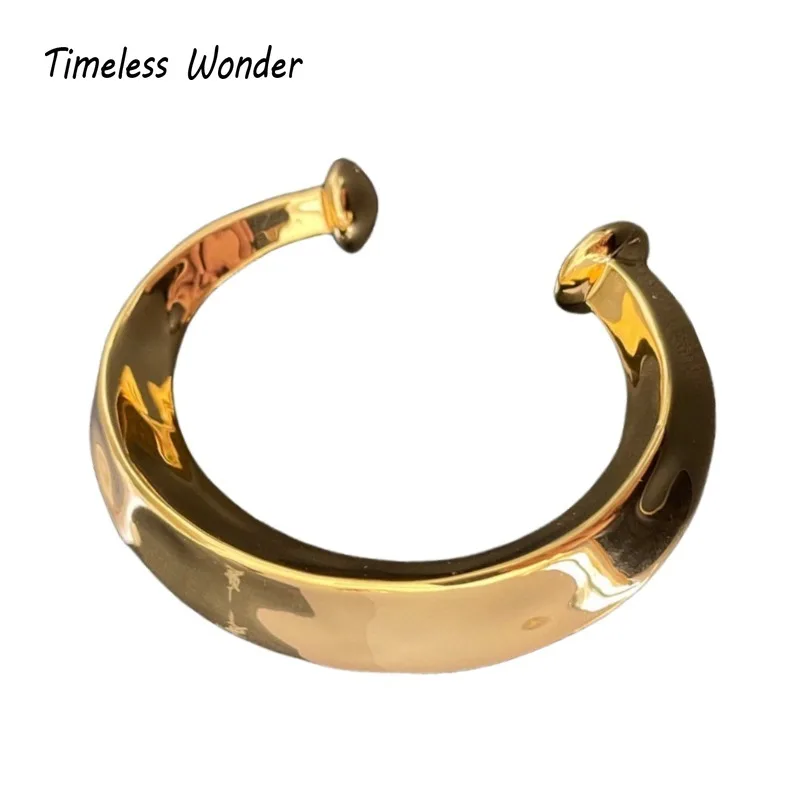 

Timeless Wonder Fancy Brass Geo Cuff Bangles for Women Designer Jewelry Punk Goth Runway Luxury Brand Top Party Rare Top 4526