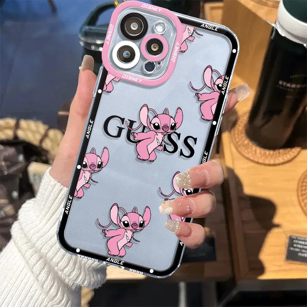 Disney stitch angle Phone Case for Apple iPhone 11 15 Plus XR 13 Pro Max SE X XS 12 Mini 14 Pro 8 7 Soft Cover