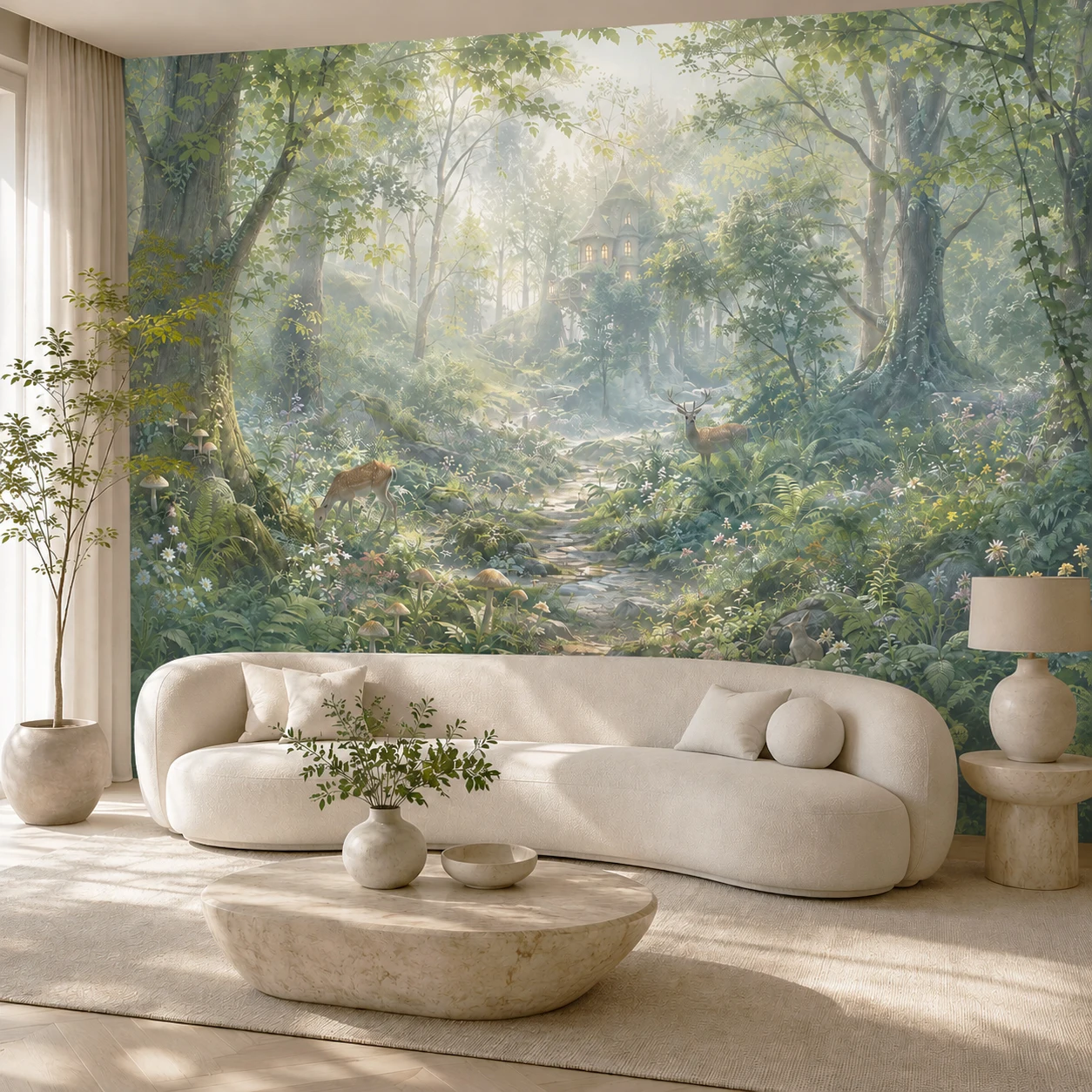 enchanted-forest-wallpaper-mural-woodland-deer-castle-nature-wall-art-for-living-room-bedroom-non-self-adhesive-glue-required