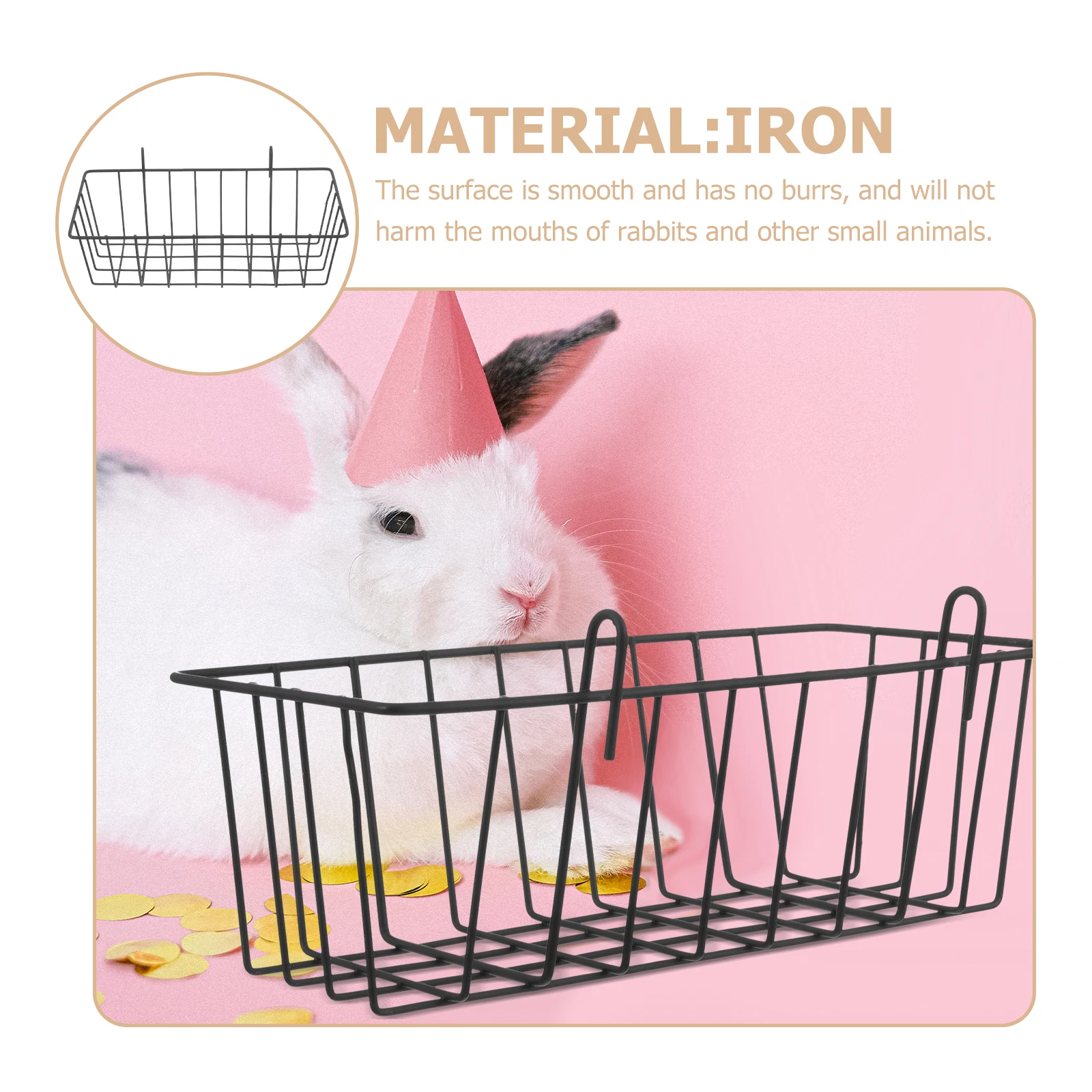 

2pcs Rabbit Hay Feeder Wear-resistant Holder Removable Rack Easy Clean Store Add Hay Smooth Surface Sturdy Durable Portable