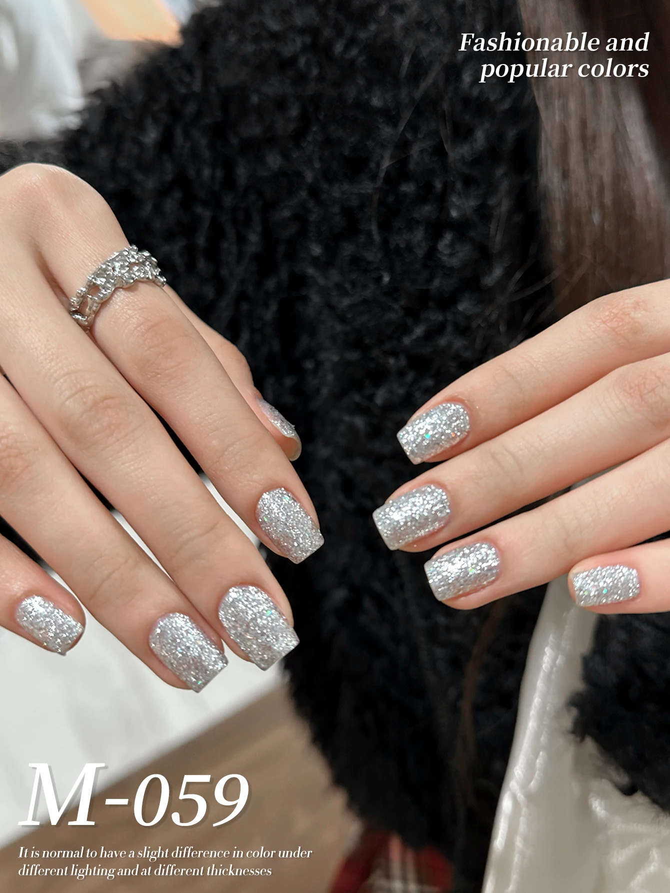 2 個 M-059 M-060 --- バーストグリッターマニキュア接着剤 2025 新しい人気のゴールドシルバースパンコールカラフルなマニキュア