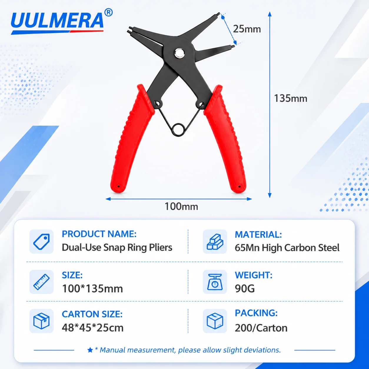 1/2/5pcs Circlip Pliers 2 in 1 Internal and External Dual Purpose Pliers External Spring Pliers Large Retaining Ring Removal Too