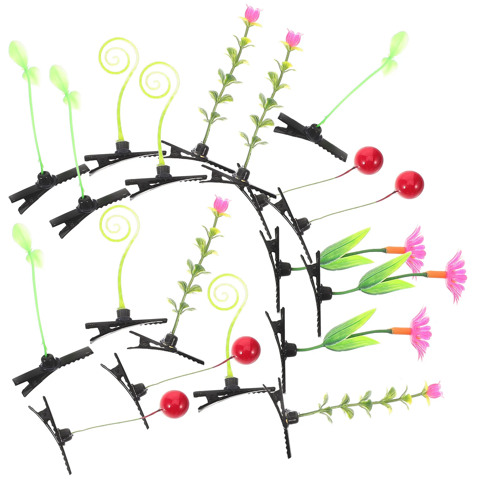 

30pcs Plant Clips Sprout Leaf Fun Accessories Girls Kids Green Plant Bean Sprout Hair Barrettes Leaf Style Hair Tools