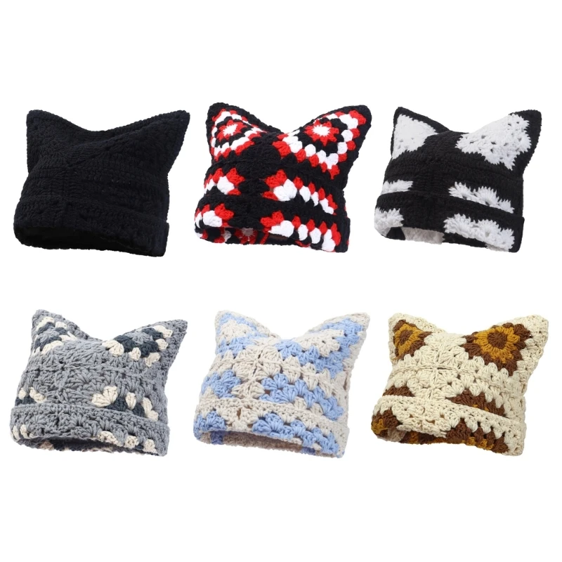 

Trendy Knit Hat Cosplay Winter Hat Pullover Casual Streetwear Photo Props Women Men Breathable Knit Hat