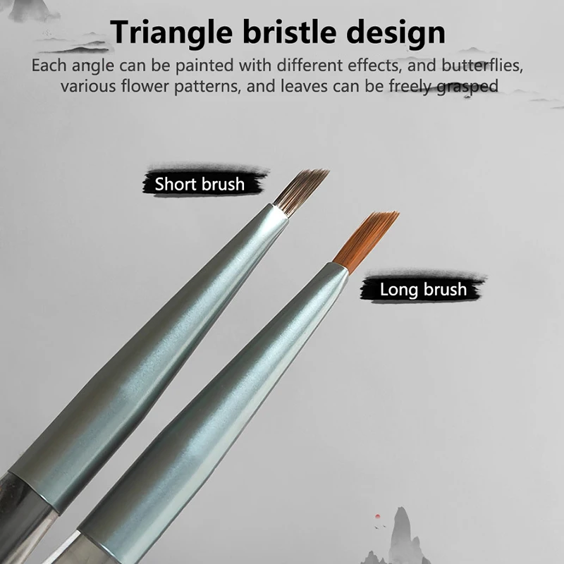 Triangular Nail Brush Nail Art Design Tip Painting Drawing Carving Dotting Pen FlatFan Liner Acrylic Gel UV Polish Manicure Tool