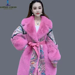 Faux Fur Coat for Women, Sequins Jacket, Loose Long Overcoat, Thick Warm Female Clothing, Fashion,High Quality, New, Winter