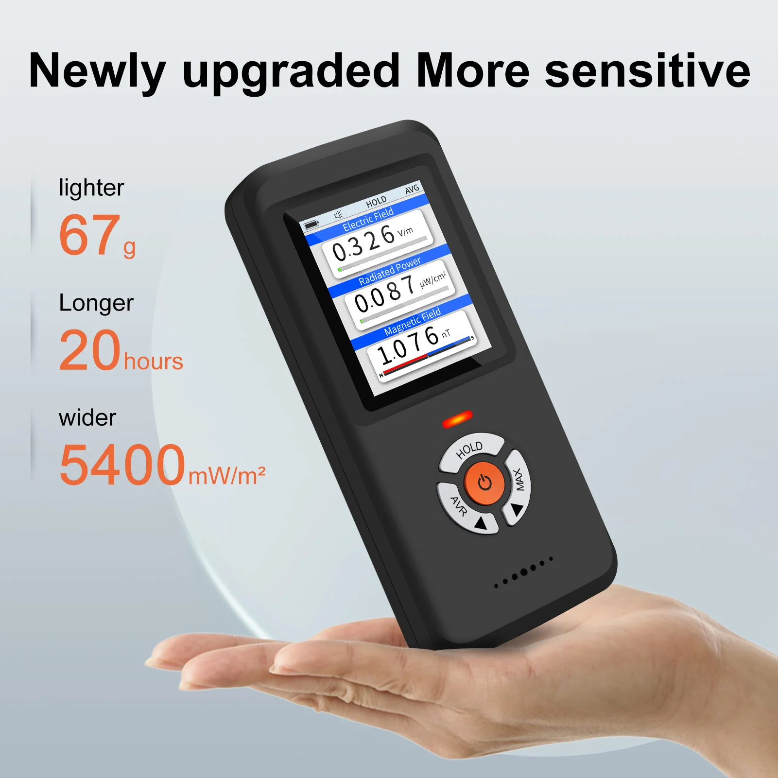 Aikesi EM-102 Rechargeable Digital Electromagnetic Field Radiation Detector Handheld Digital LCD EMF Detector