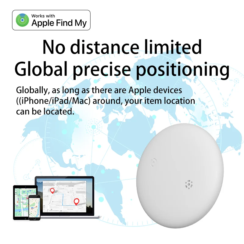 AirTag flat version GPS global positioning tracker, one click call search, global coverage. Compatible with iOS' Find My 'app