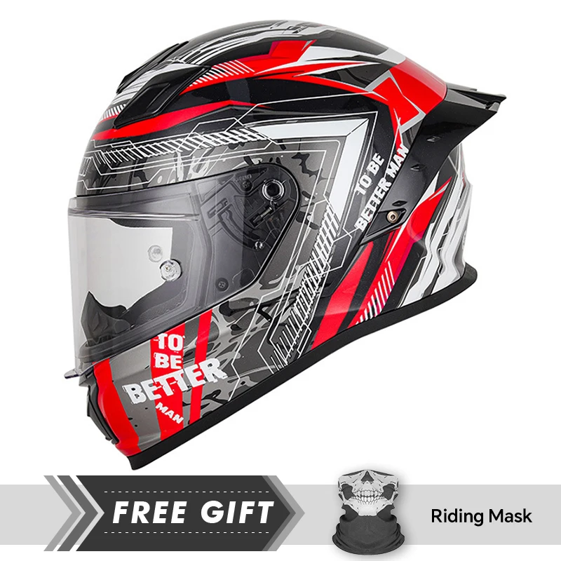 Men Women Unisex Full Face Helmet Adjustable Quick Release Buckle With Visor Sun Shield Motorcycle Helmet DOT Full Helmet