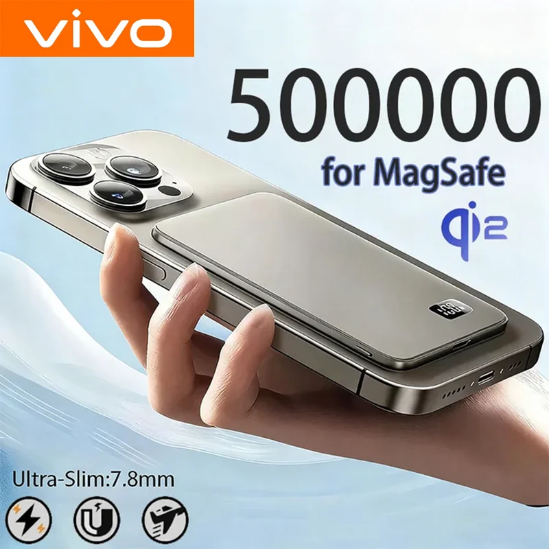 VIVO 50000mAh CCC شهادة رقيقة قوة البنك الترا ل MagSafe المغناطيسي اللاسلكي شحن سريع شاشة عرض البطارية المحمولة