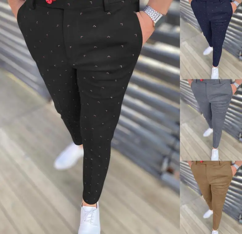 

Men's Casual Pants Trousers Overalls Busin Dr Office Faionable Slim Fit Long Pants Youthful Energy All Seasons