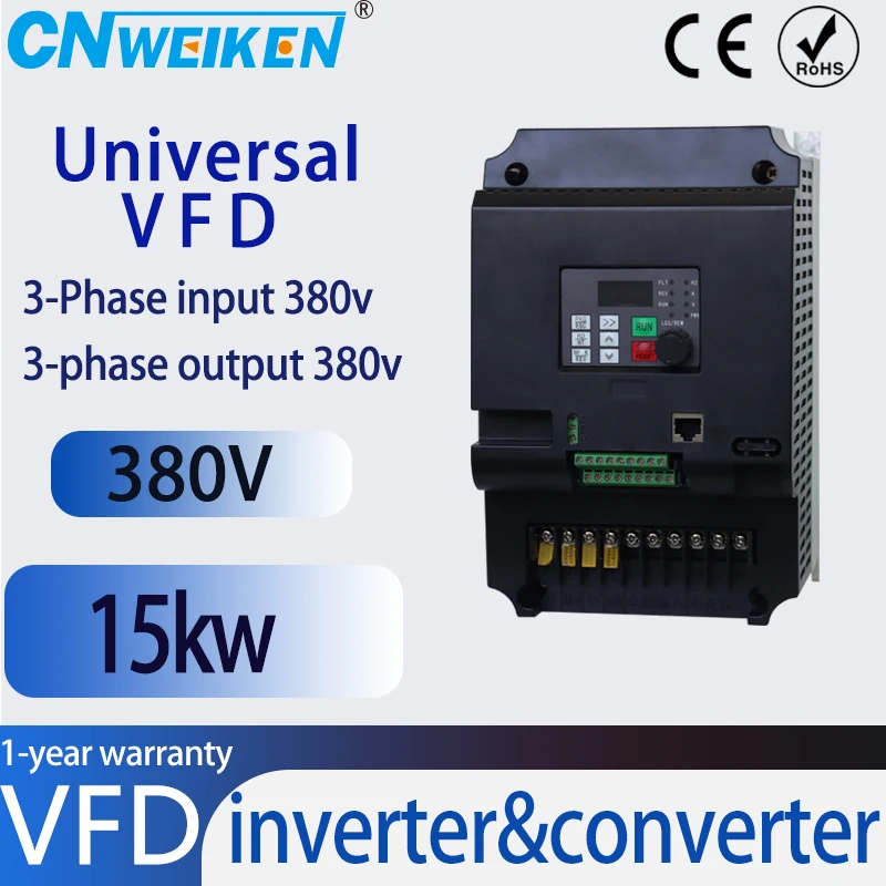 

VFD RS485 Inverter 3phase 380v Input Output 0.75KW-15KW Motor Speed Controller Frequency Converter Variable Frequency Drive