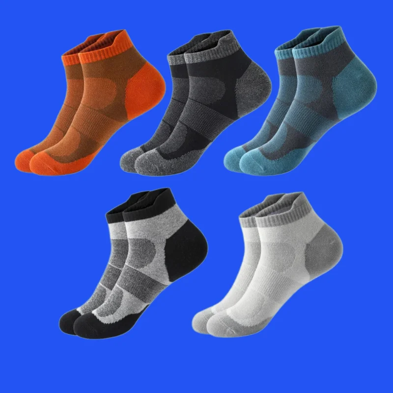 Calcetines deportivos de punto para hombre, medias transpirables de secado rápido, resistentes al desgaste, para correr, de alta calidad, 5 pares