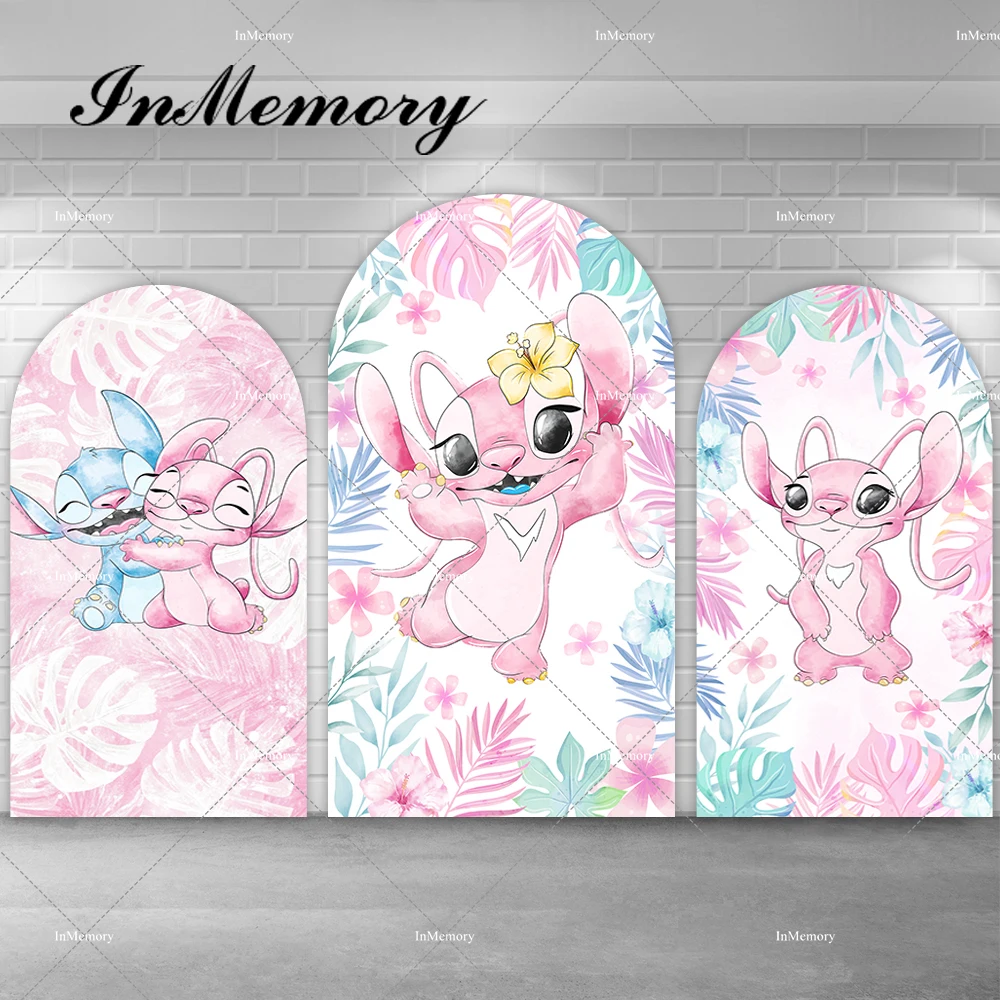 

Girls Birthday Party Arch Cover Cartoon Stitch Chiara Arch Backdrop Photography Background Cover Baby Shower Arch Backdrop Decor