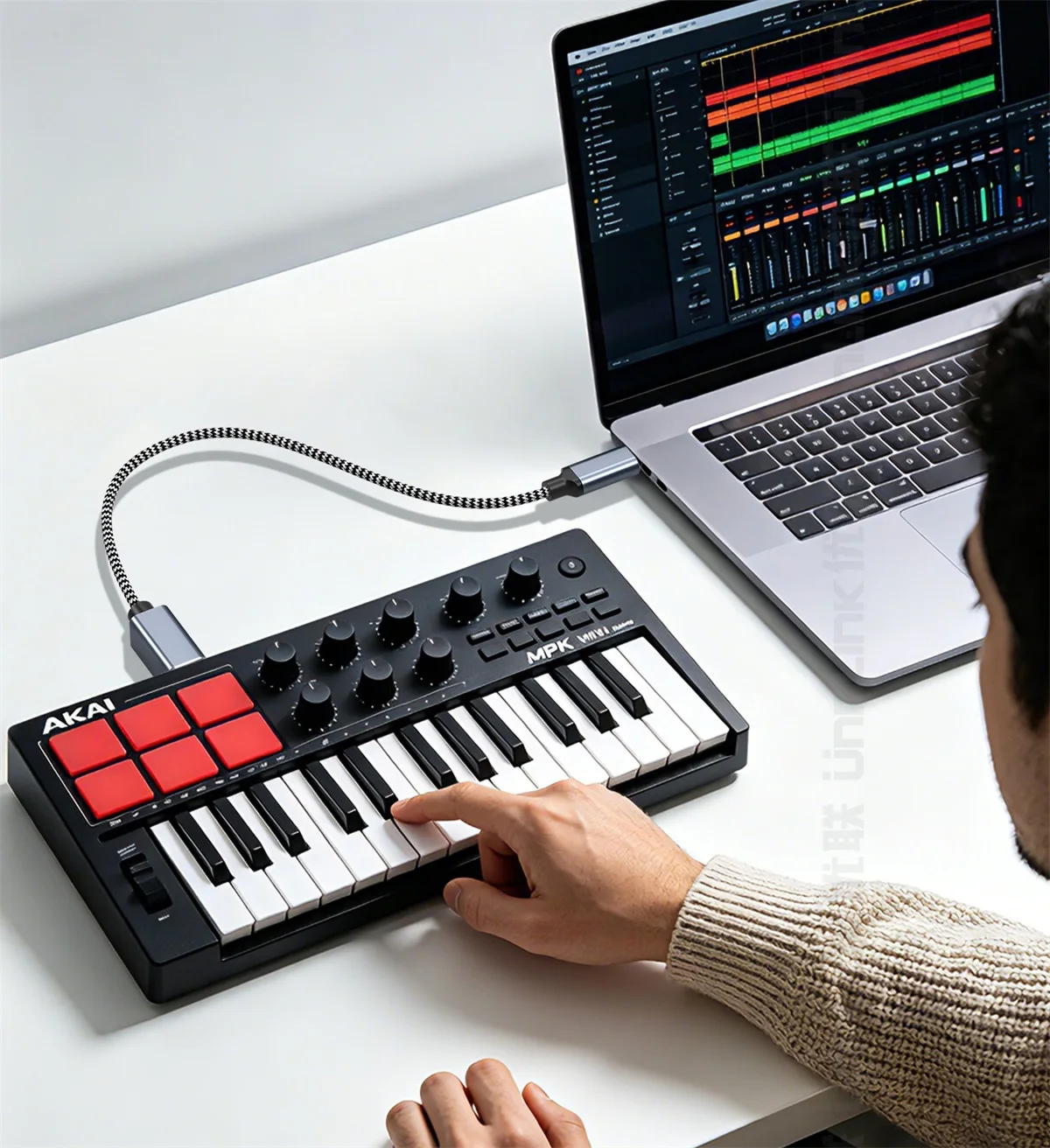 Unnlink USB-C zu USB-B Audiokabel für MIDI-Controller Keyboard Elektronisches Klavier Synthesizer Soundkarte DAC DJ-Mixer Controller – Detail 5
