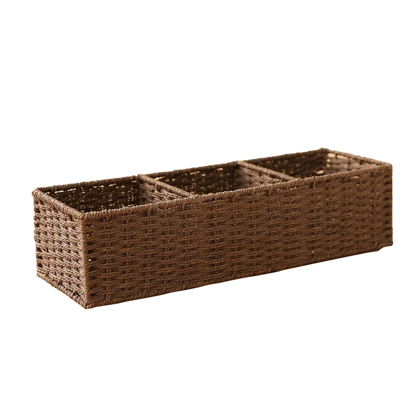 

Woven Storage Box Desktop Miscellaneous Box Toilet Paper Box Storage Bathroom Organizer Bathroom Sink Storage Countertop Durable