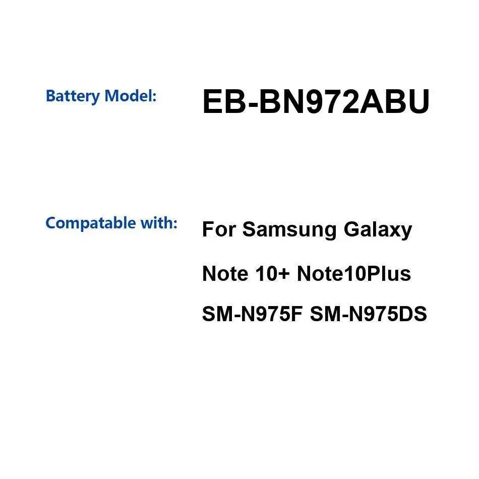 

Аккумулятор мобильного телефона EB-BN972ABU 4300 мАч для Samsung Galaxy Note 10 Plus Note 10 + SM-N975F SM-N975DS