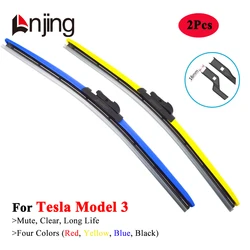 LNJING Colorful Windshield Wiper Blade For Tesla Model 3 5Y Sedan 2017 2018 2019 2020 2021 2022 2023 2024 Car Luxury Accessories