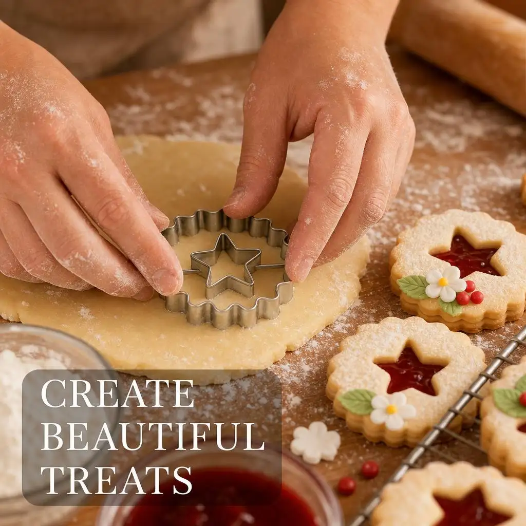 2pcs Star Sky Wave Double Layer Biscuit Mold 430 Stainless Steel Star Cookie Cutting Die Home Baked Dim sum Mold