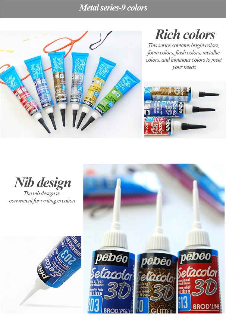 Setacolor 3D-Stofffarbe, 20 ml, permanente, wasserfeste Textilfarbe, ungiftiger 3D-Stoffmarker für DIY-Kleidung, Textilhandwerk – Detail 9