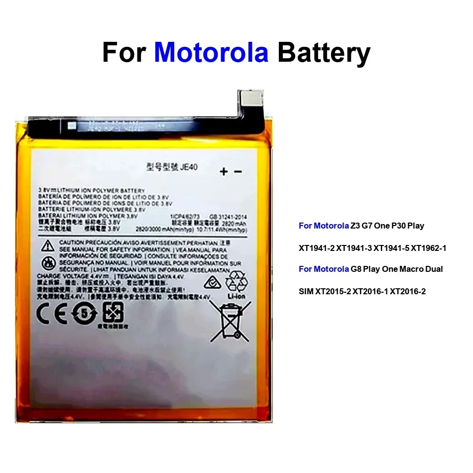 

Mobile Phone Battery Stable KG40 JE40 3000-4000Mah For One Macro P30 2015 2016