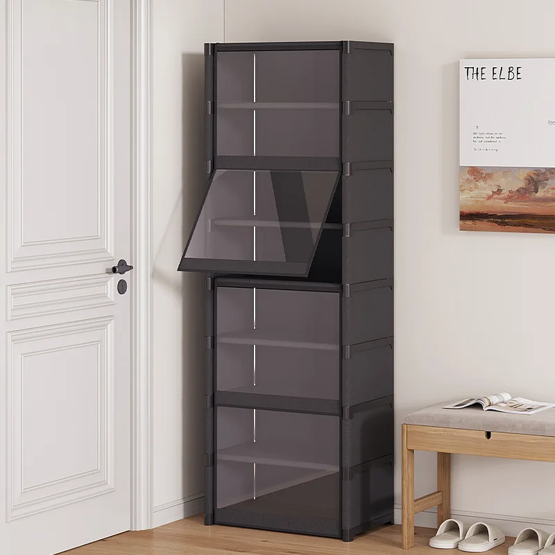 Dust-Proof and Transparent Large-Sized High-Shoe Rack, Shoe Cabinet, Suitable for 5-9 Levels of Storage, Can Accommodate 12-24 Pairs of Shoes Sports Shoe Rack Organizer, Shoe Cabinet, Closed Shelf, Shoe Rack Support Piece, Suitable for Garage, Bedroom, Living Room Shoe Organizer, School Dormitory Storage.
