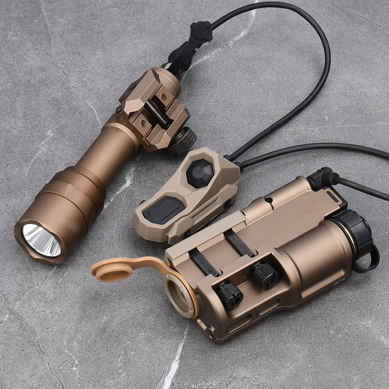 WADSN Airsoft M300 M600 Flashlight Metal RAID X IR Version Red Dot Green Blue Aiming Indicator LED Strobe Scout Light