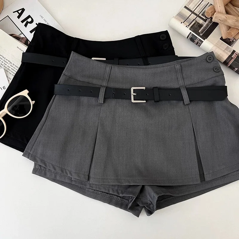 

White A-Line Mini Skirt High Waist Pleated Women Summer Design Slim Fit Short Pants Skirt Kawaii Cute Streetwesr Skirt Shorts