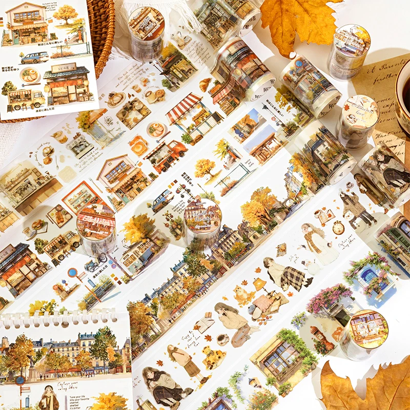 

6 рулонов - Декоративная лента PET в литературном стиле City Roaming Matte, маскирующая лента, для украшения материалов для рукоделия, DIY