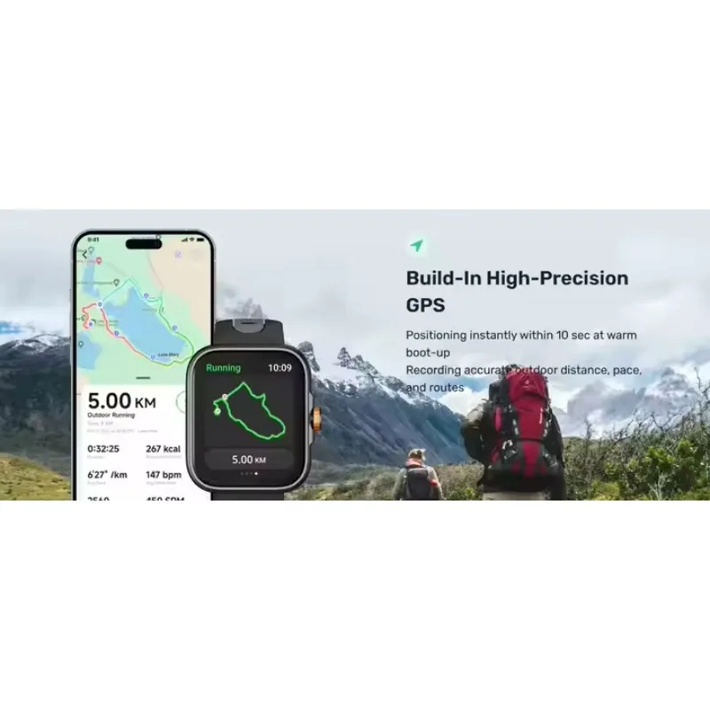 Square Professional Outdoor Built-in GPS 30 Meters Waterproof Sleep Tracker Heart Rate Monitor BT Call Smart Watch