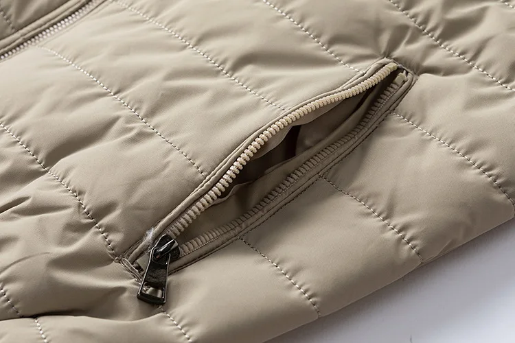Men Black Khaki Green Solid Color Simple Basic Casual Trendy Daily Zipper Parkas Winter New Fashion American Style Male Coats