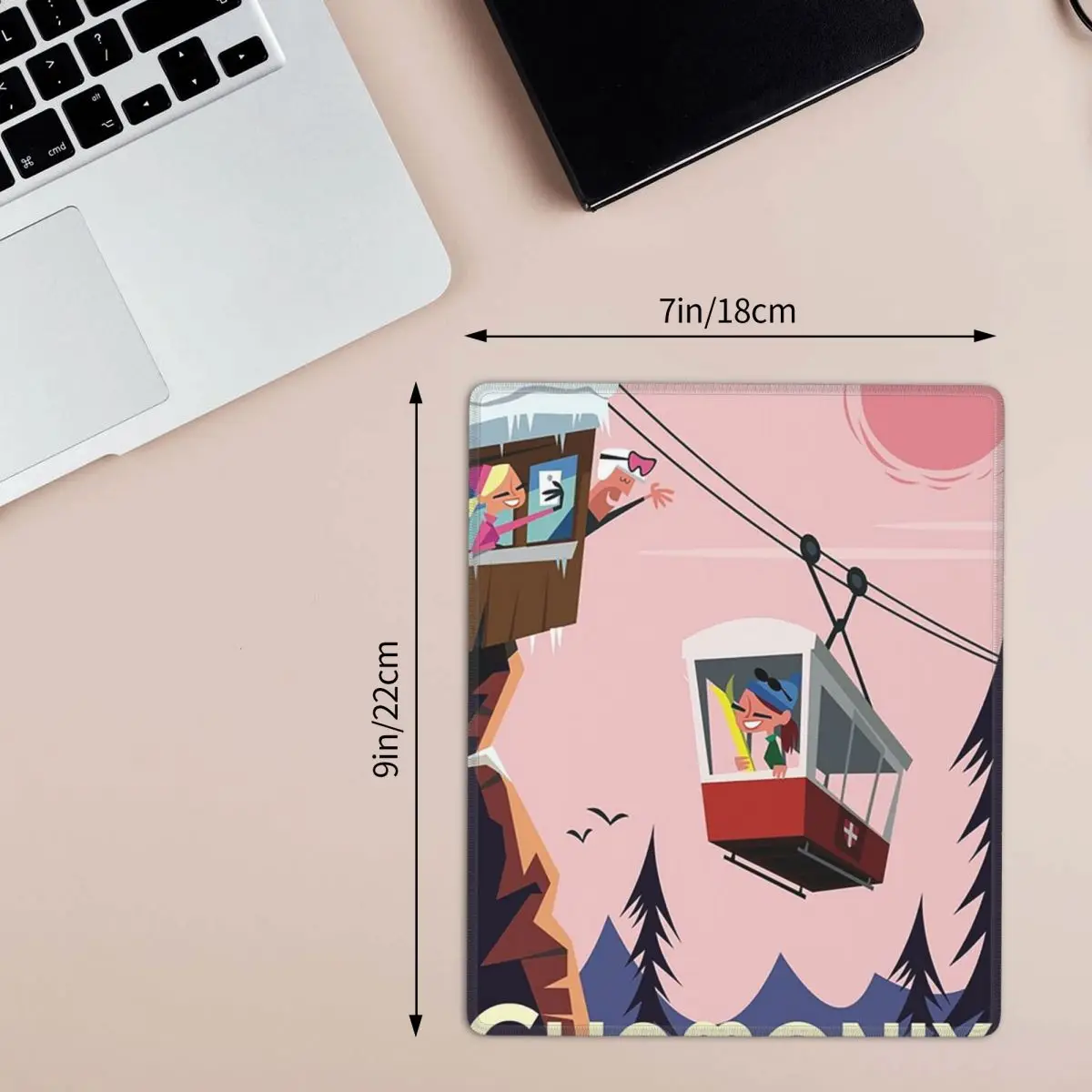 Chamonix Mont Blanc Poster 7x9 in 22x18 cm Mouse Pad Computer Keyboard Mouse Mat Gaming PC Laptop Desk Mat Table Mats