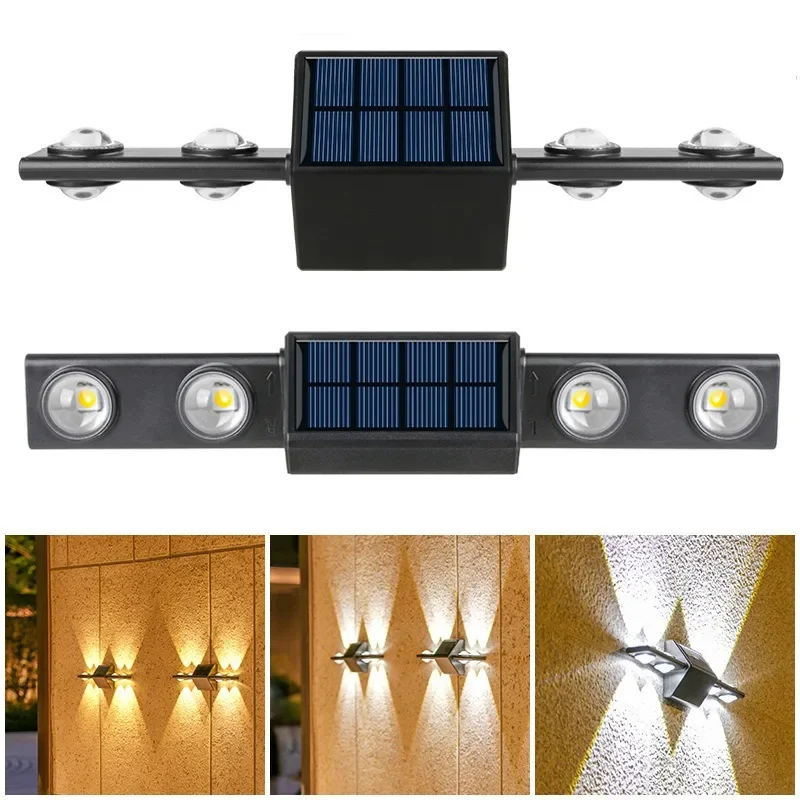 2025 nova lâmpada de parede solar ao ar livre escadas luzes gramado lâmpada decorativa villa pátio jardim corredores iluminação cênica luz da noite